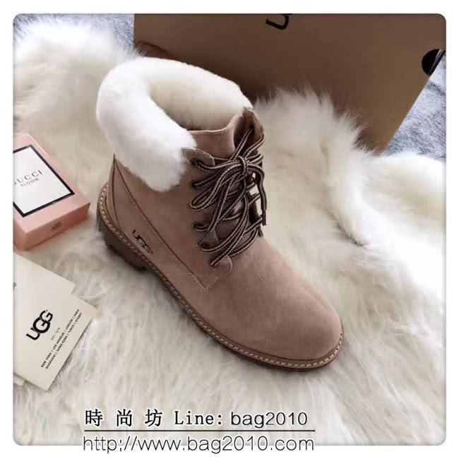 UGG 2018爆款 牛磨砂皮 栗色 時尚保暖 馬丁靴 QZS2246